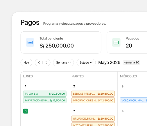 Aprobación de pagos